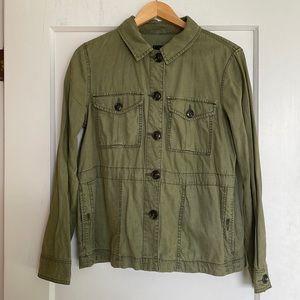 Olive green light utility jacket